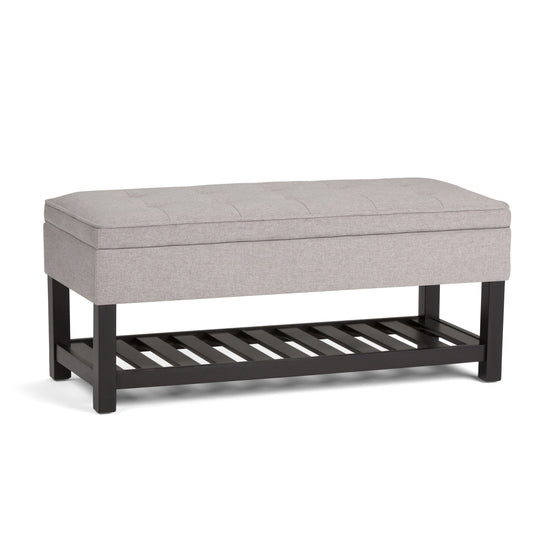 Cosmopolitan - Storage Ottoman Bench with Open Bottom - Cloud Grey