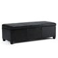 Avalon 48 inch Wide Storage Ottoman Bench in Midnight Black Vegan Leather