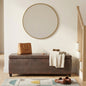 Avalon 48 inch Wide Storage Ottoman Bench in Distressed Brown Vegan Leather