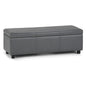 Avalon 48 inch Wide Storage Ottoman Bench in Stone Grey Vegan Leather