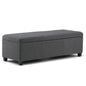Avalon 48 inch Wide Storage Ottoman Bench in Slate Grey Linen Look Fabric