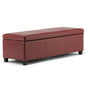 Avalon 48 inch Wide Storage Ottoman Bench in Red Vegan Leather