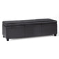 Avalon 54 inch Wide Extra Large Storage Ottoman Bench in Tanners Brown Vegan Leather