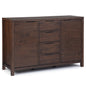 Hollander 54 inch Wide Solid Wood Sideboard Buffet in Warm Walnut Brown