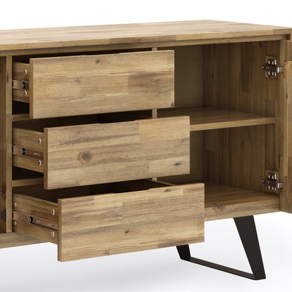 Light Brown Acacia Wood Sideboard Buffet - 60" Wide for Dining Room