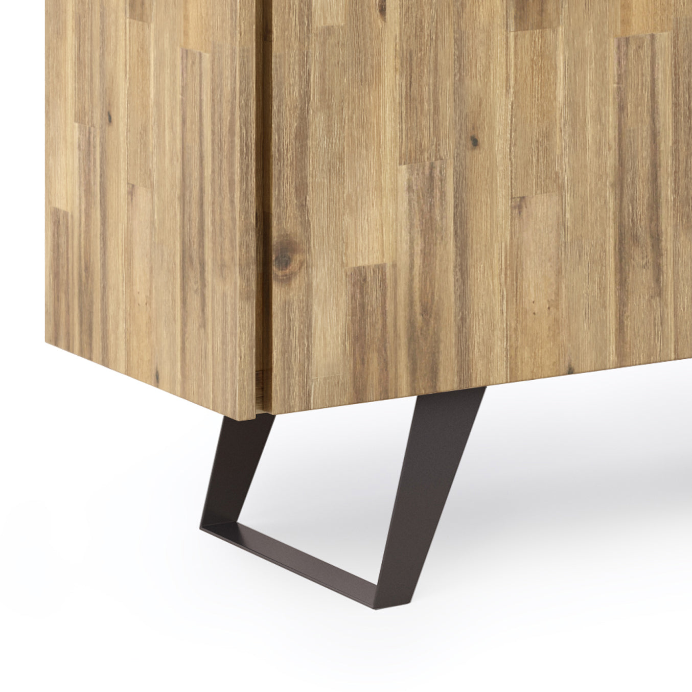 Light Brown Acacia Wood Sideboard Buffet - 60" Wide for Dining Room
