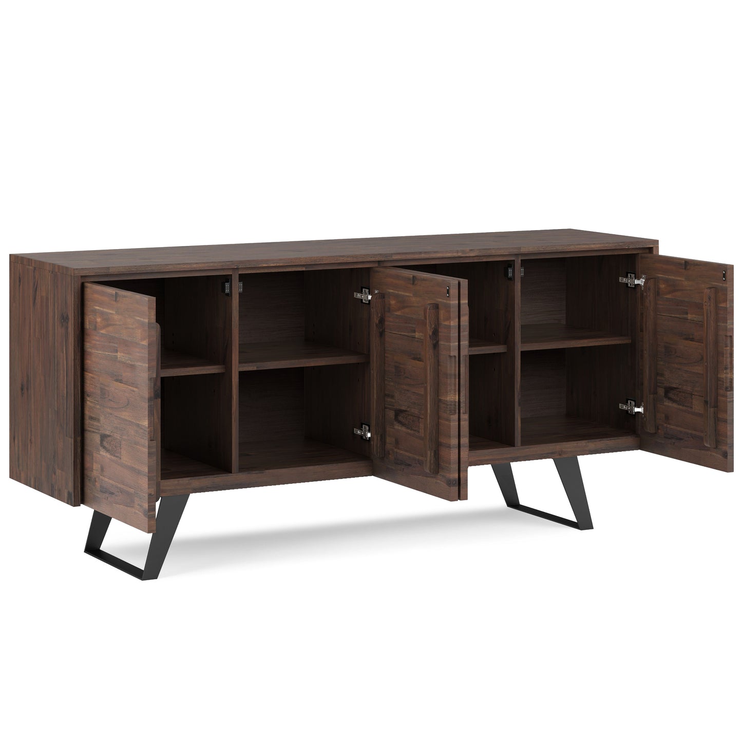 Large 4 Door Sideboard Buffet - Dark Brown Wood