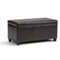 Amelia 33 inch Wide Storage Ottoman Bench in Tanners Brown Vegan Leather
