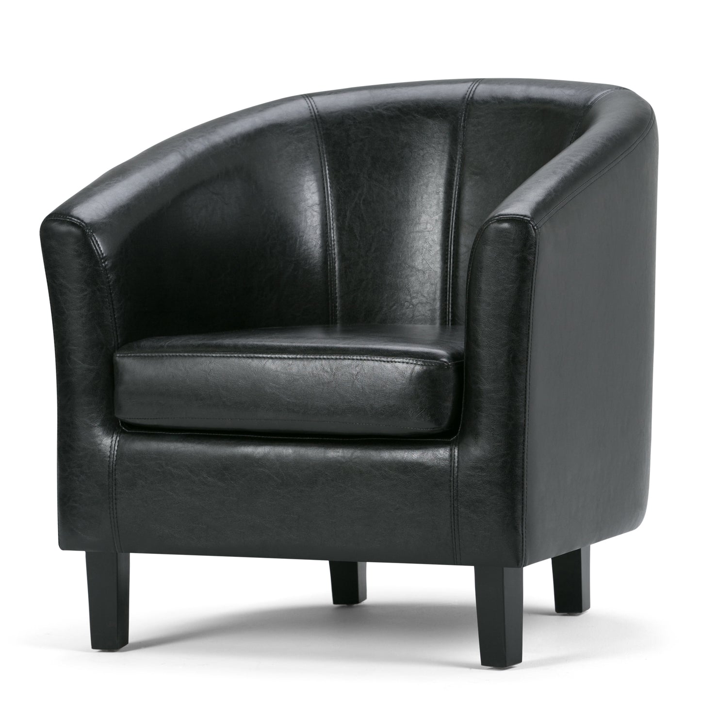 Austin 30 inch Wide Tub Chair in Black Vegan Leather