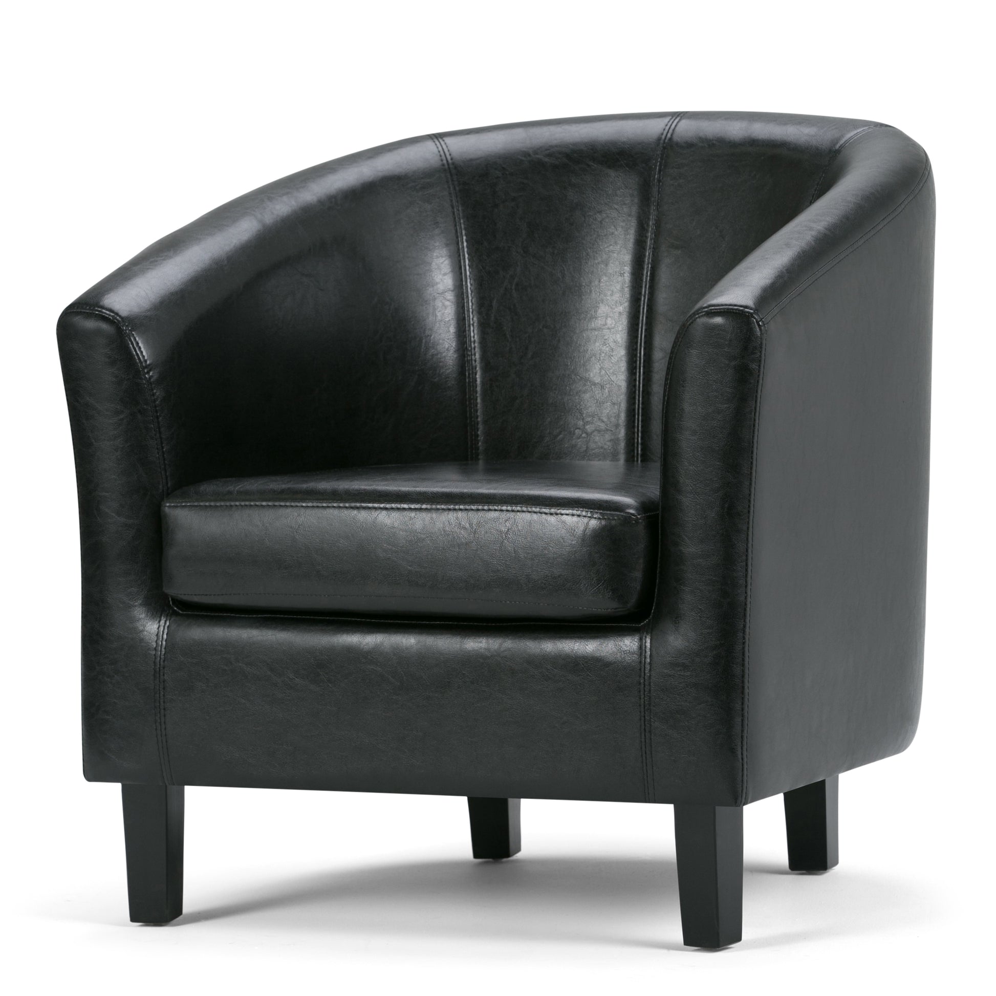 Austin 30 inch Wide Tub Chair in Black Vegan Leather