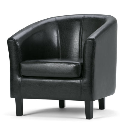 Austin 30 inch Wide Tub Chair in Black Vegan Leather