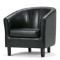 Austin 30 inch Wide Tub Chair in Black Vegan Leather