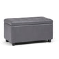 Cosmopolitan 34 inch Wide Storage Ottoman in Stone Grey Vegan Leather