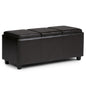 Avalon 42 inch Wide Storage Ottoman in Tanners Brown Vegan Leather