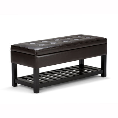 Cosmopolitan - Storage Ottoman Bench with Open Bottom - Tanners Brown