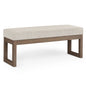 Milltown 44 inch Wide Solid Wood Large Ottoman Bench in Platinum