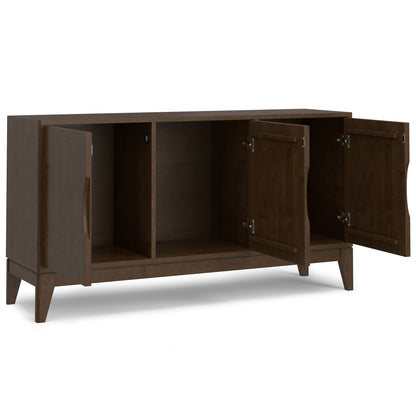 Walnut Brown 60" Sideboard Buffet with 3 Doors for Dining Room