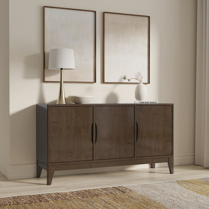 Walnut Brown 60" Sideboard Buffet with 3 Doors for Dining Room