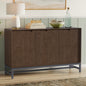 Banting 58 inch Wide Solid Wood 3 Door Sideboard Buffet in Walnut Brown