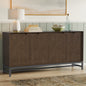 Banting 72 inch Wide Solid Wood 4 Door Sideboard Buffet in Walnut Brown