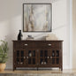 Acadian 60 inch Wide Solid Wood Large Sideboard Buffet in Brunette Brown