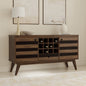 Clarkson 60 inch Wide Solid Acacia Wood Sideboard with Wine Storage in Rustic Natural Aged Brown