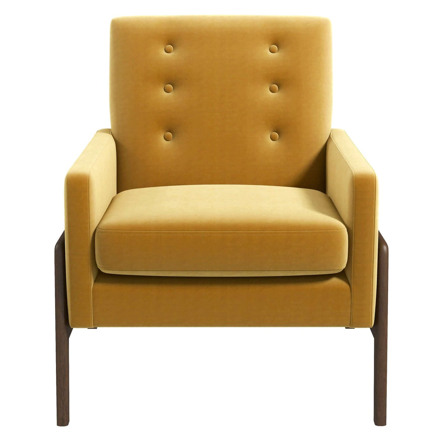 Yellow Velvet Mid-Century Lounge Chair - 29"W