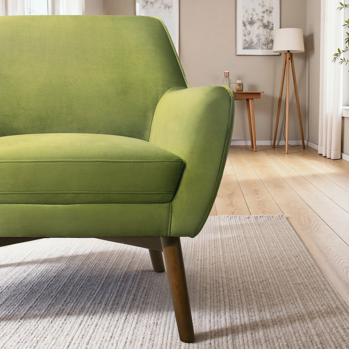 Panom Pistachio Green Velvet Lounge Chair - Comfortable Accent Seating
