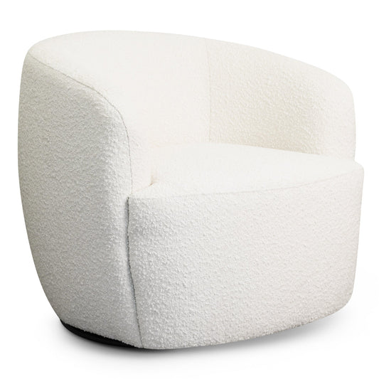 Hot sell Mina White Boucle Swivel Chair