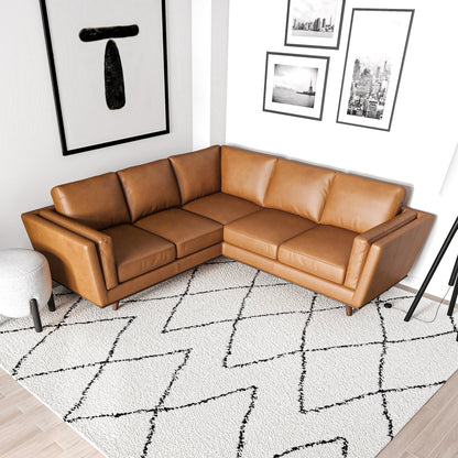 Erman Tan Leather Corner Sofa - Luxurious Seating