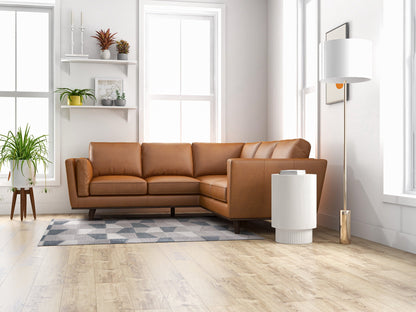 Erman Tan Leather Corner Sofa - Luxurious Seating