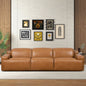 Tan Leather Urban Triple Recliner Sofa - 3 Seats
