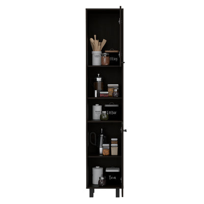 Black Modern Pantry Cabinet - 78 Inch High
