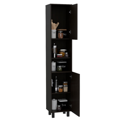 Black Modern Pantry Cabinet - 78 Inch High