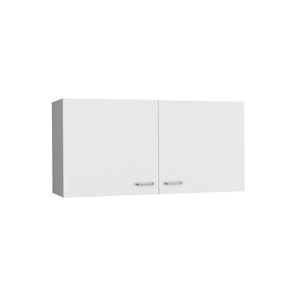 White 40" Double Door Wall Cabinet - Modern Storage