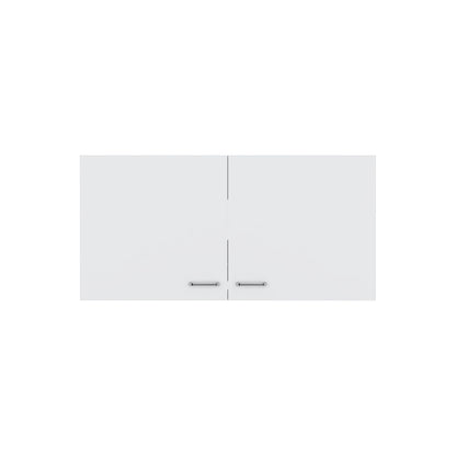 White 40" Double Door Wall Cabinet - Modern Storage
