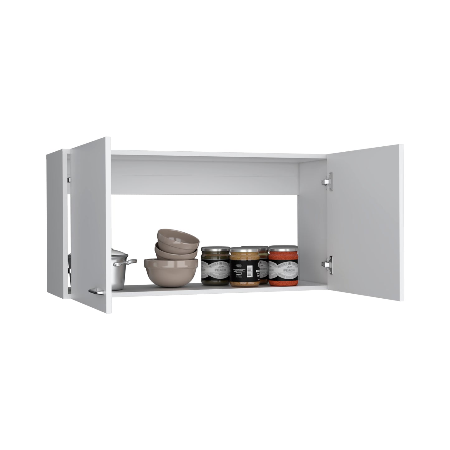 White 40" Double Door Wall Cabinet - Modern Storage