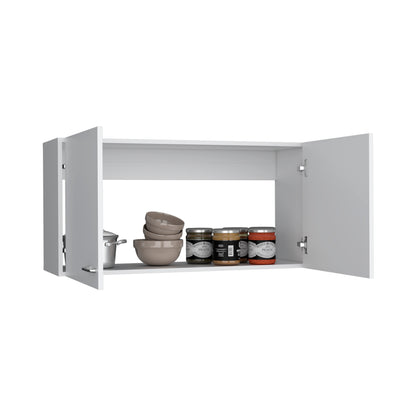 White 40" Double Door Wall Cabinet - Modern Storage