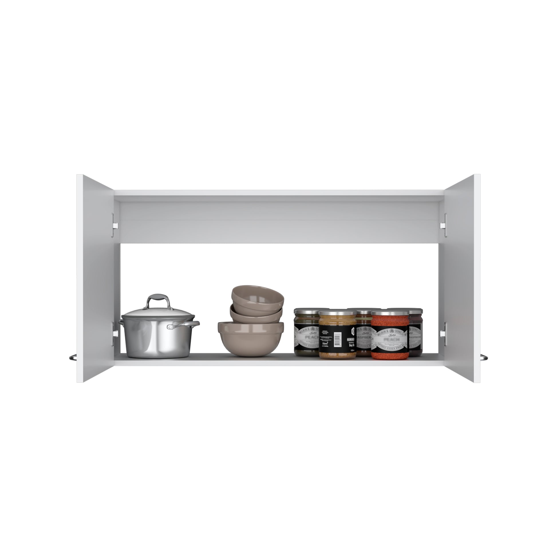 White 40" Double Door Wall Cabinet - Modern Storage