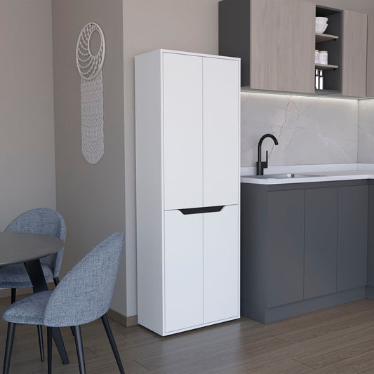 Herrin Storage Cabinet Kitchen Pantry With Four Doors and and Five Interior Shelves