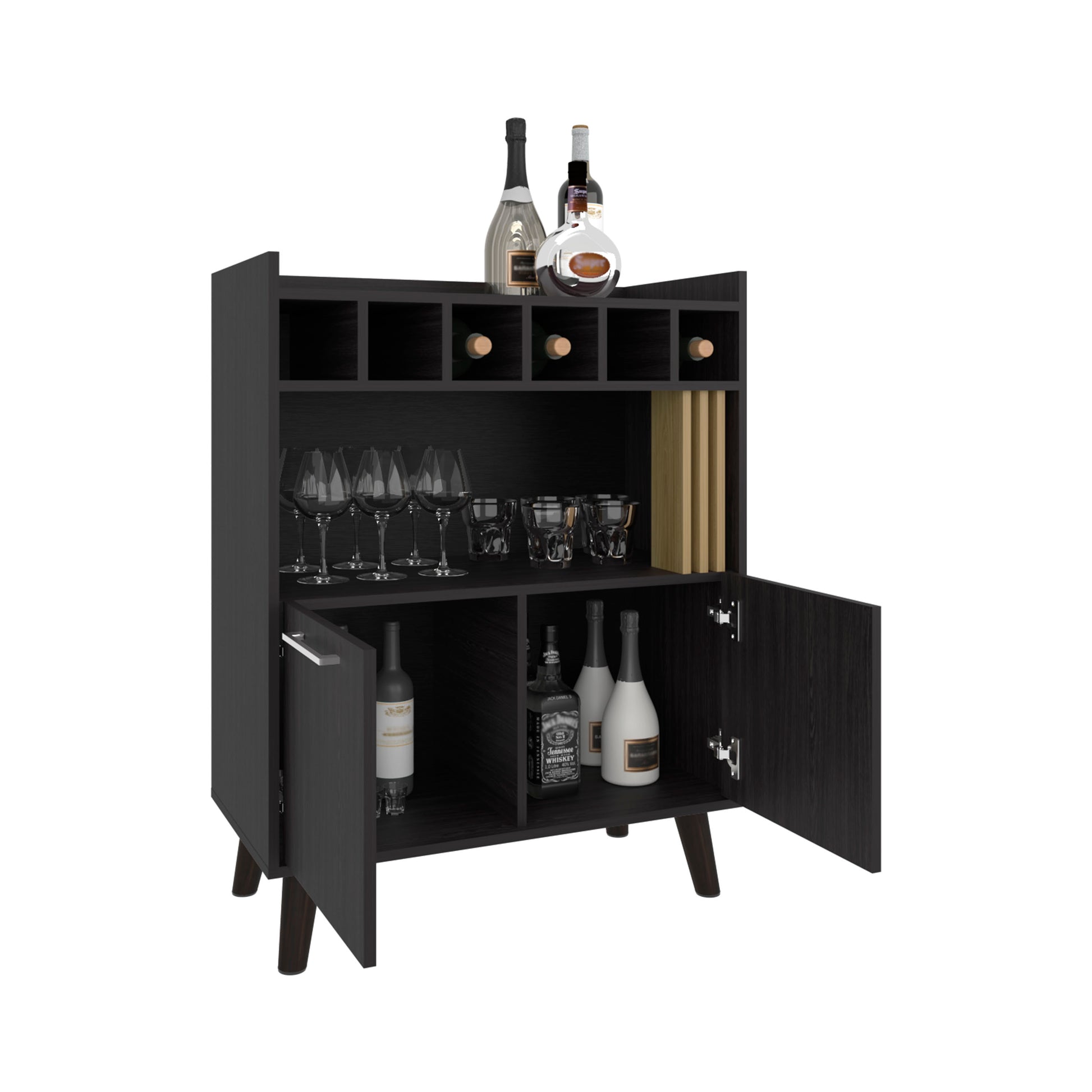 Multi-Color 40" Bar Cabinet with Wine Storage