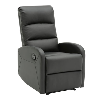 Dormi Contemporary Recliner Chair in Black Faux Leather