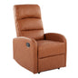 Contemporary Recliner Chair in Camel Faux Leather