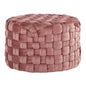Round 24" Ottoman in Blush k Velvet