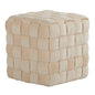 Square 16" Ottoman in Cream Velvet