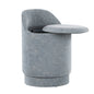 18" Upholstered Vanity Stool with Swivel in Light Blue Fabric