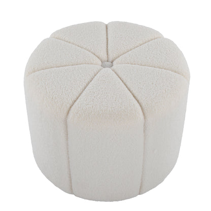 Ottoman in White Fabric