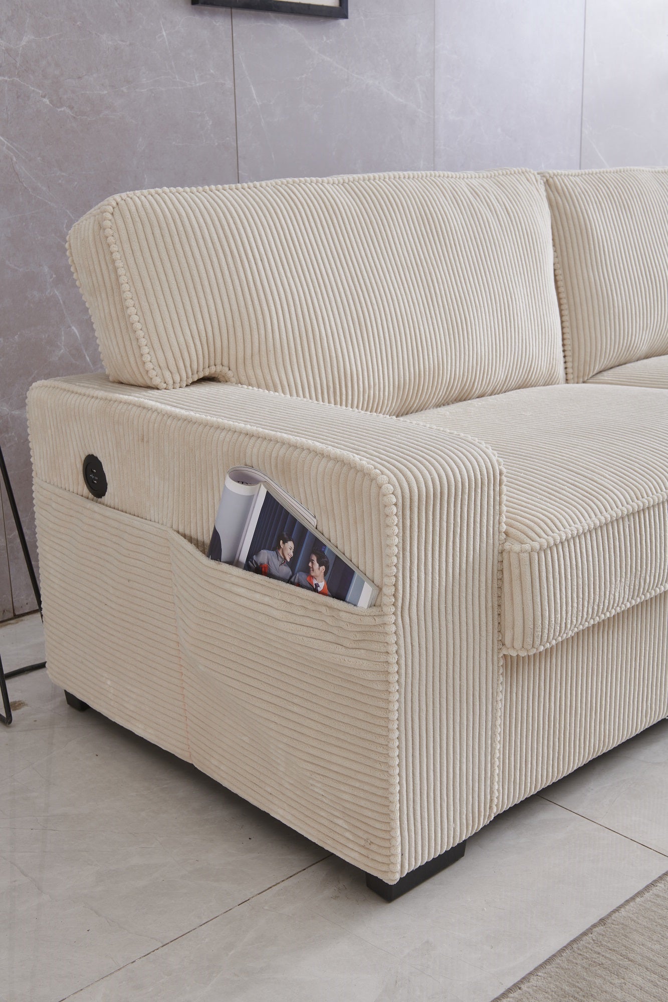 Cream Velvet Loveseat - Plush Comfort & Style