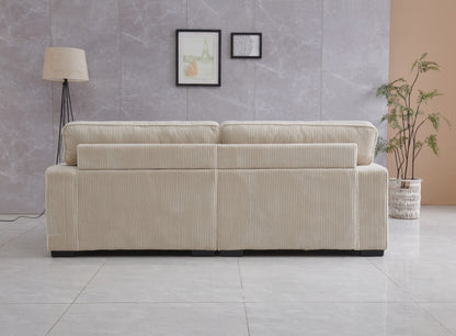 Cream Velvet Loveseat - Plush Comfort & Style