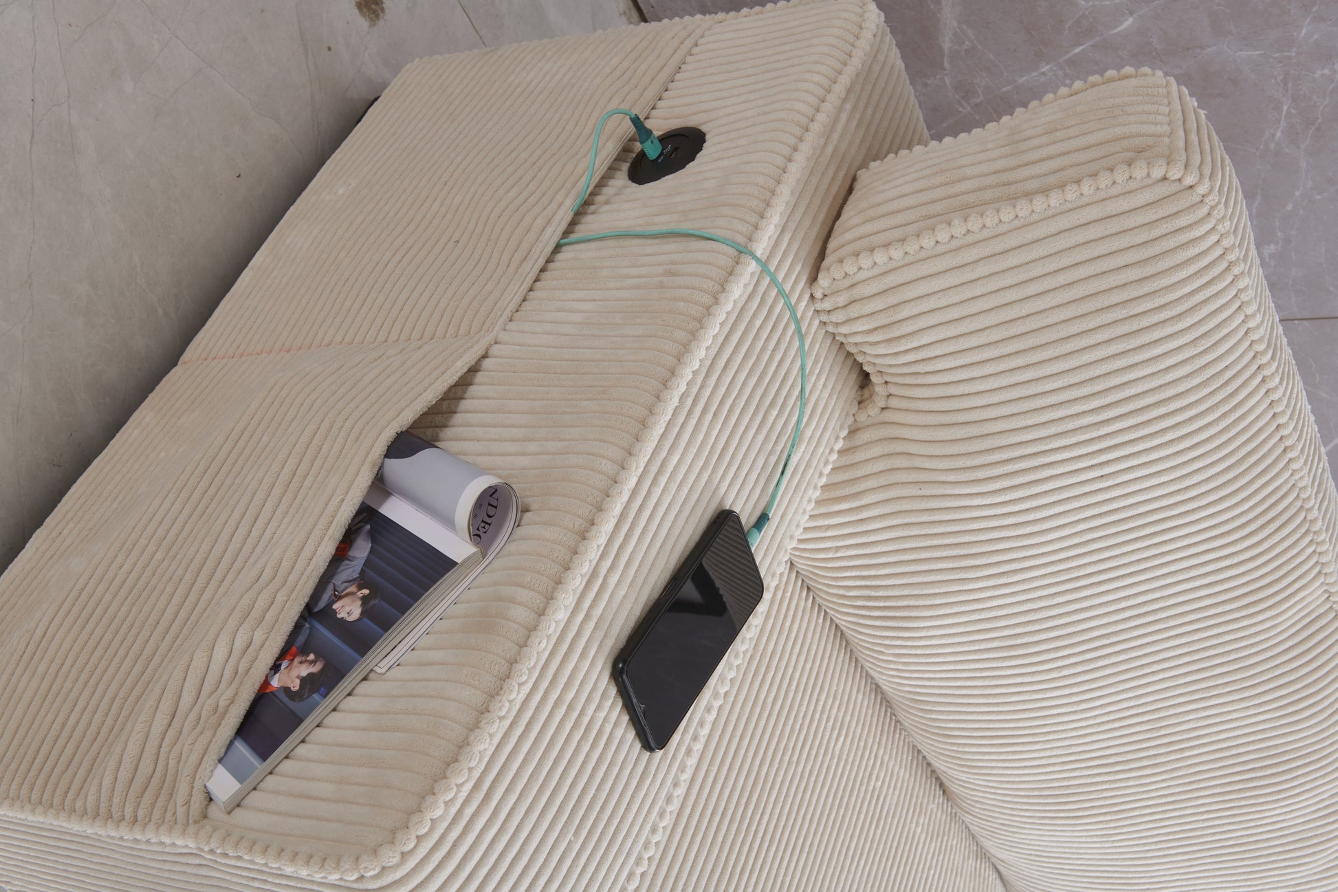 Cream Velvet Loveseat - Plush Comfort & Style